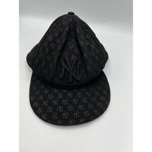 New Era 59FIFTY NY Yankees Black Monogram Fitted Hat 7 3/8 MLB Cap